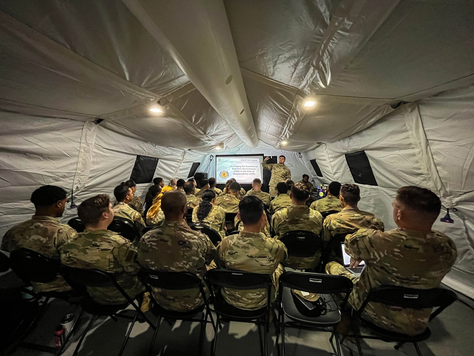Air Commandos assigned to the 1st Special Operations Contracting squadron participate in contingency contracting officer training at Hurlburt Field, Florida, May 10, 2024.