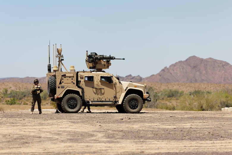 U.S. Marines 3d Littoral Anti-Air Battalion, 3d Marine Littoral Regiment, 3d Marine Division, fire a Stinger Missile from a Marine Air Defense Integrated System (MADIS) at Yuma Proving Ground, Arizona, May 29, 2024.