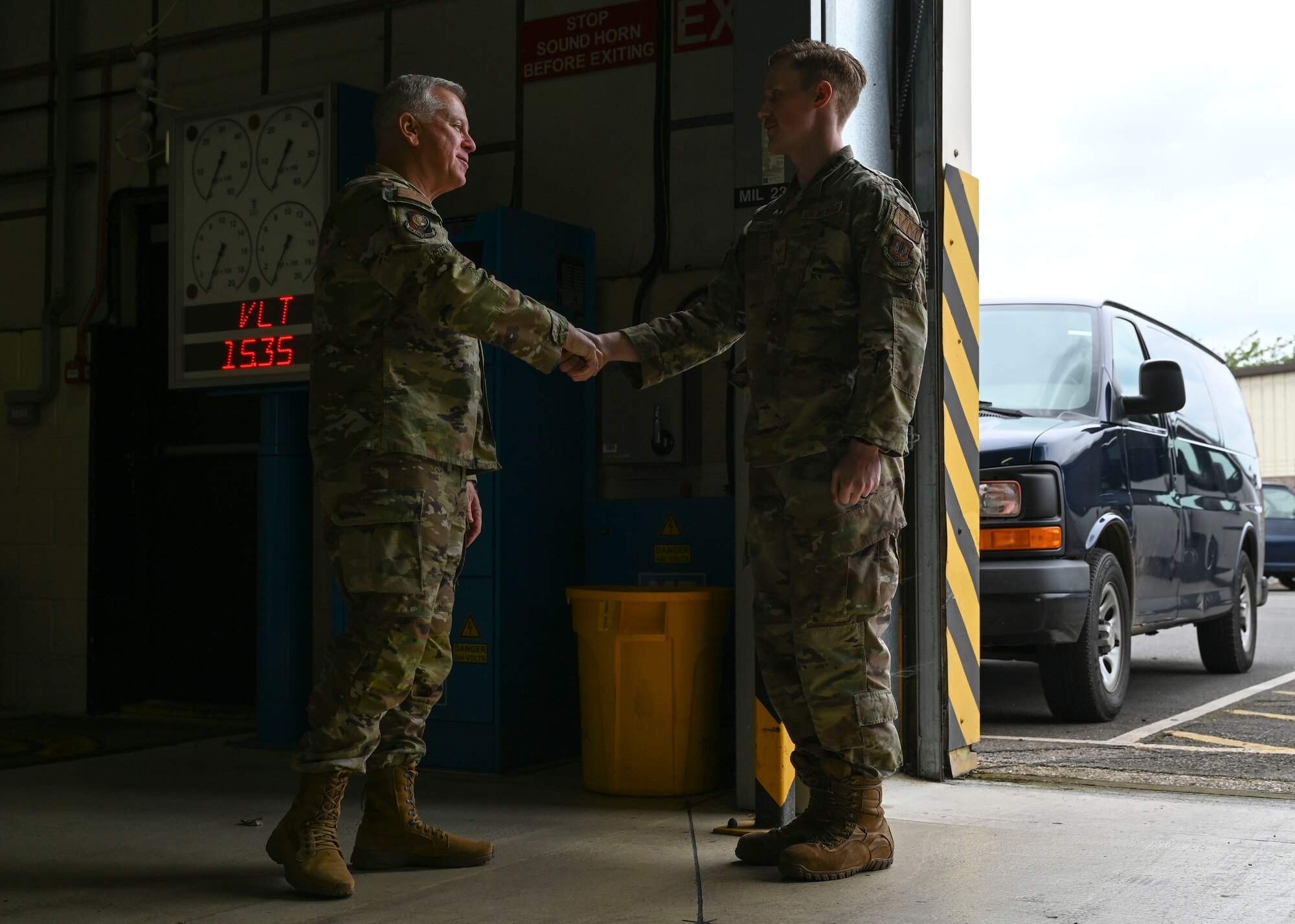 Allen learned about the work and skills that undergo repairing vehicles for the installation.