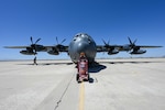 A U.S. Air Force HC-130J Combat King II sits on the flightline at Davis-Monthan Air Force Base, Ariz., May 12, 2023. The HC-130J provides rapidly deployable combat search and rescue forces to theater commanders worldwide.