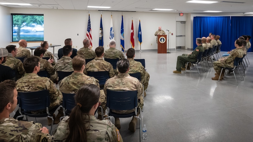 Members of the Kentucky National Guard observed the organization’s 232nd birthday with a ceremony at the Kentucky Air National Guard Base in Louisville, Ky., June 20, 2024. The Kentucky Guard, which was established by Gov. Isaac Shelby on June 24, 1792, is comprised of more than 6,000 Soldiers and over 1,100 Airmen stationed across the Commonwealth. (U.S. Air National Guard photo by Dale Greer)