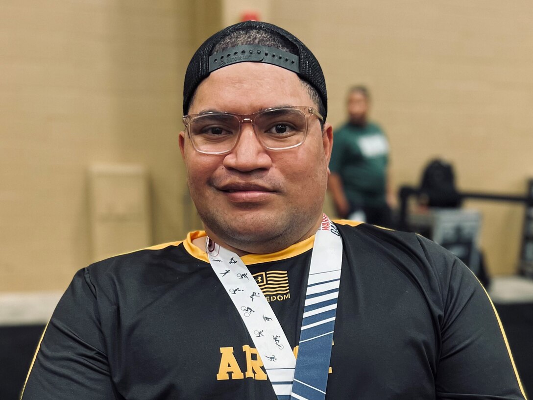 U.S. Army Sgt. 1st Class Jack Peko wins silver for Team Army in the precision air competition during the 2024 Department of Defense Warrior Games