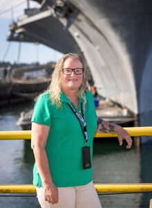 Denise Harrington, deputy carrier program manager, Code 312, Carrier Program, is a fourth-generation Puget Sound Naval Shipyard & Intermediate Maintenance Facility employee. She began her shipyard career in 1988. (U.S. Navy photo by Wendy Hallmark)