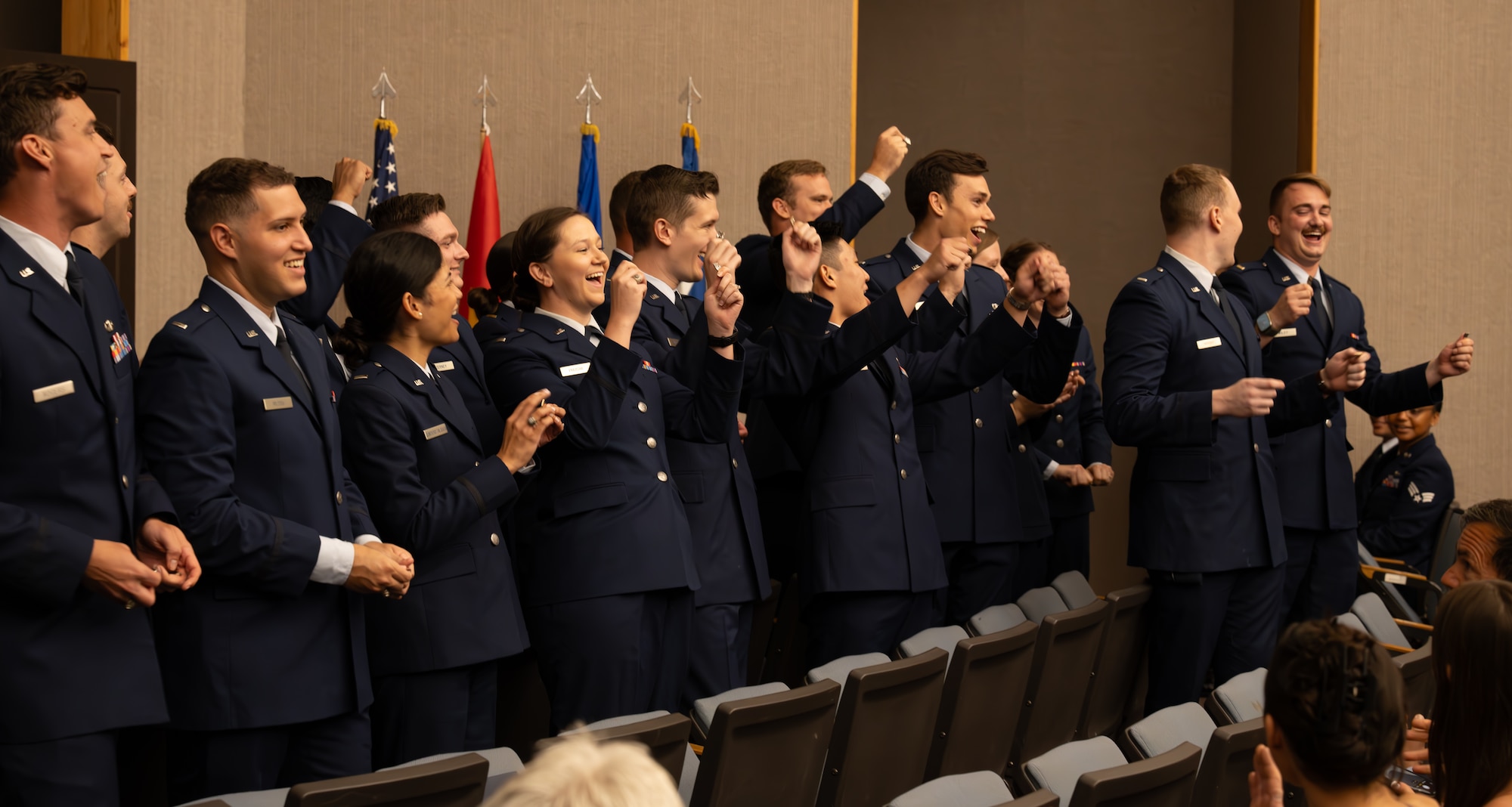 Thirty U.S. Air Force officers were awarded silver wings during the ceremony, symbolizing their completion of the Undergraduate Pilot Training program.