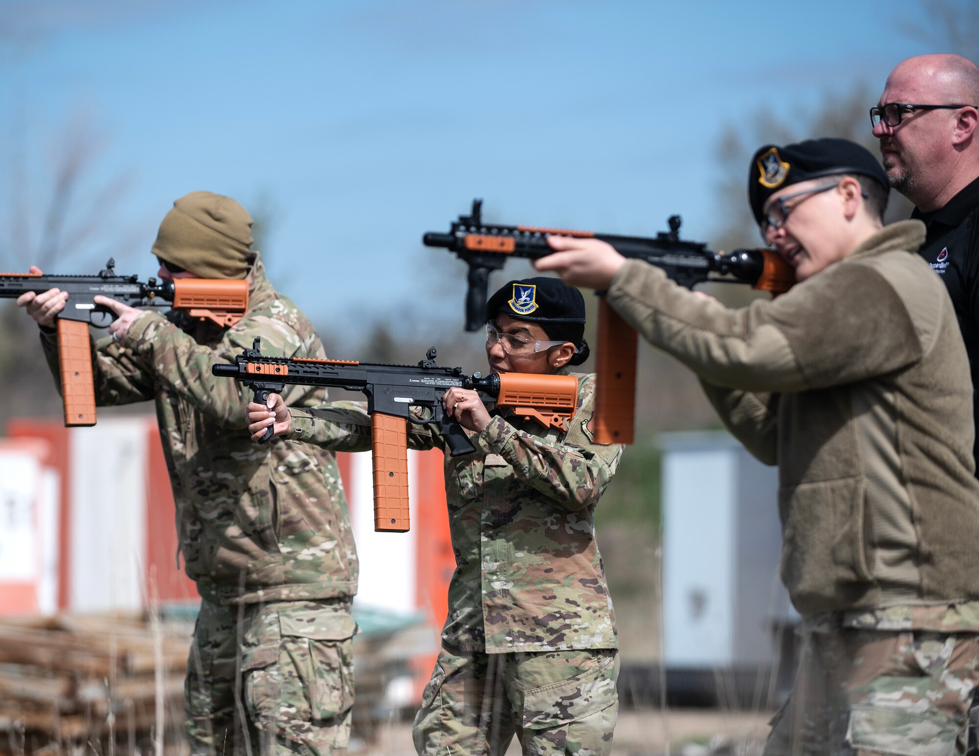 U.S. Air Force Airmen from the 133rd Security Forces Squadron attend pepper ball training in St. Paul, Minn., April 24, 2024.