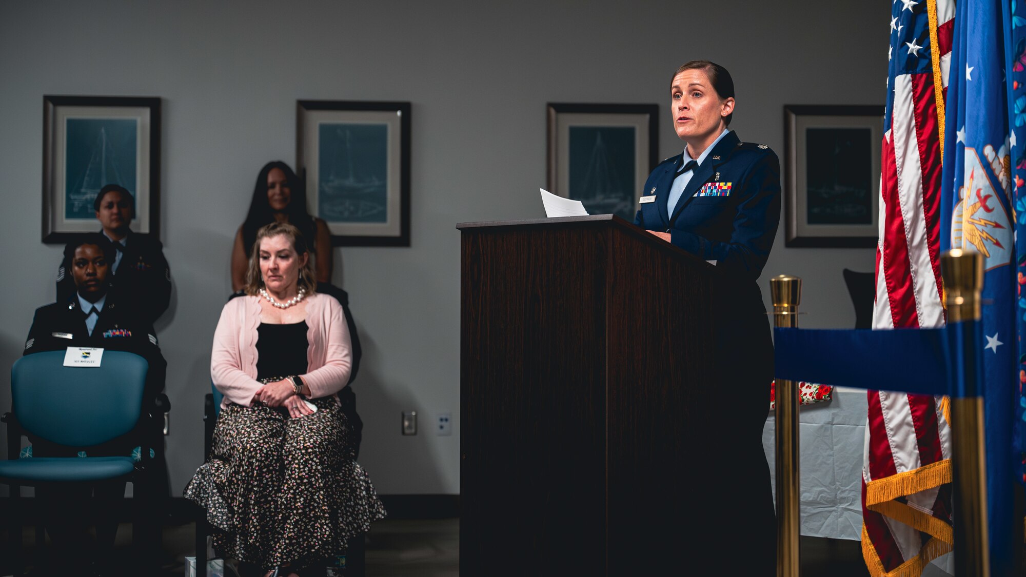 Airman gives speech