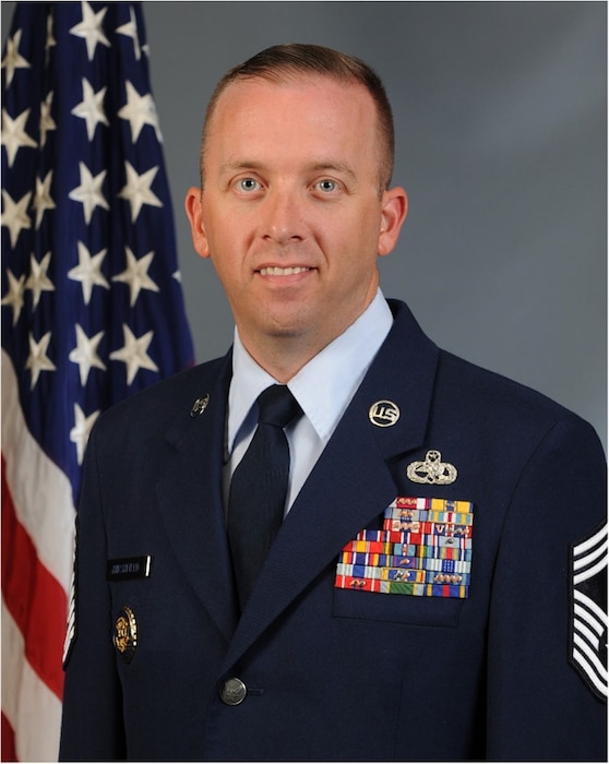 This is the official photo for Chief Master Sergeant Derek Hirshfield.