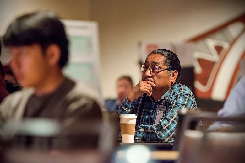 Participants receive USACE policy update information about the Corps’ Tribal Partnership Program and Tribal Consultation Policies during a Tribal Nations Open House at the Indian Pueblo Cultural Center in Albuquerque, New Mexico, June 25, 2024.