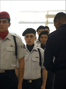 Members of the 344th Training Squadron stand in formation at the Second Air Force Drill Down Competition. The 343rd and 344th Training Squadrons represented the 37th Training Group and won first place in the Second Air Force Drill Down Competition at Sheppard Air Force Base, Texas, on April 27, 2024. (Courtesy Photo)