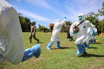 Members of the Armed Forces of the Philippines conduct a mass-casualty exercise with the Guam National Guard on Mactan Island, Philippines, June 15, 2024. Guam and the Philippines have been partners under the Department of Defense National Guard Bureau State Partnership Program since 2000.