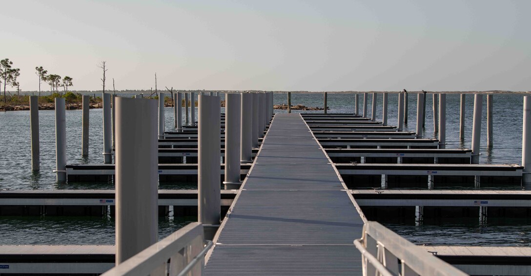 A floating dock is photographed.