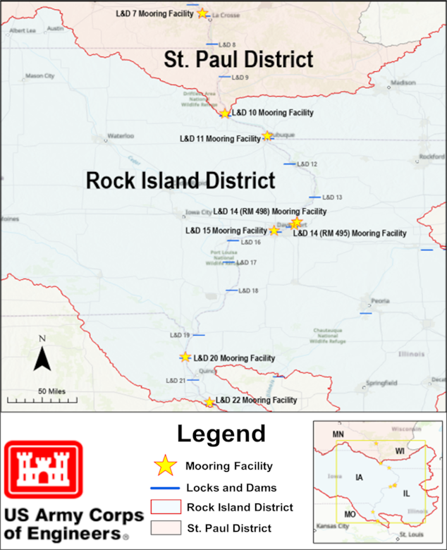 Locations of Proposed Mooring Facilities in St. Paul & Rock Island Districts