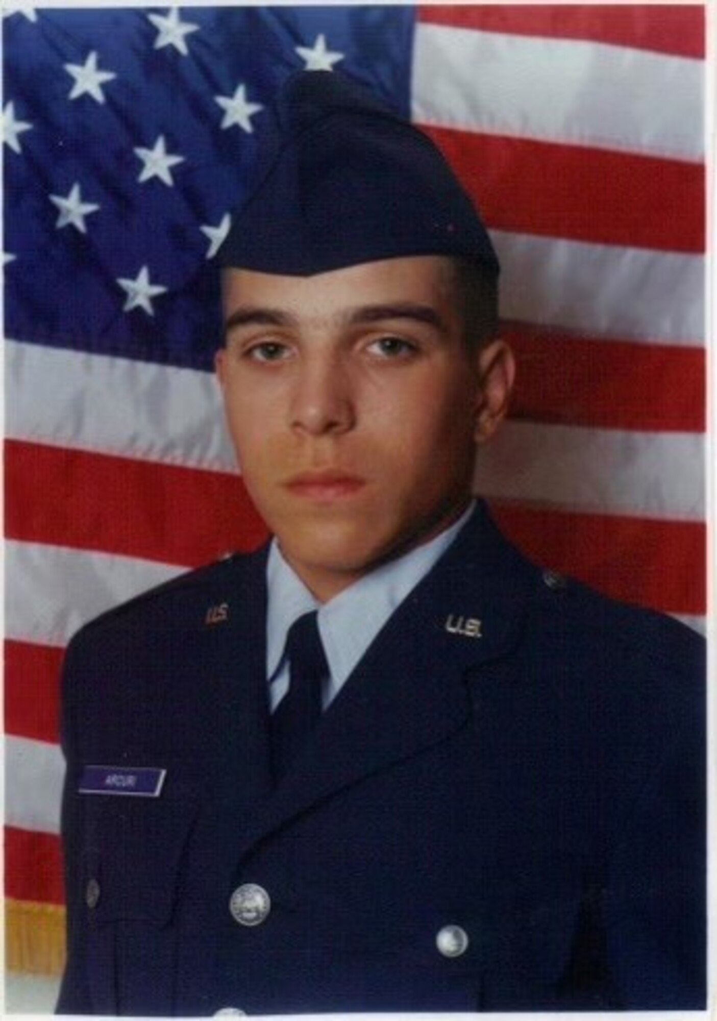 A basic training photo of a service member.