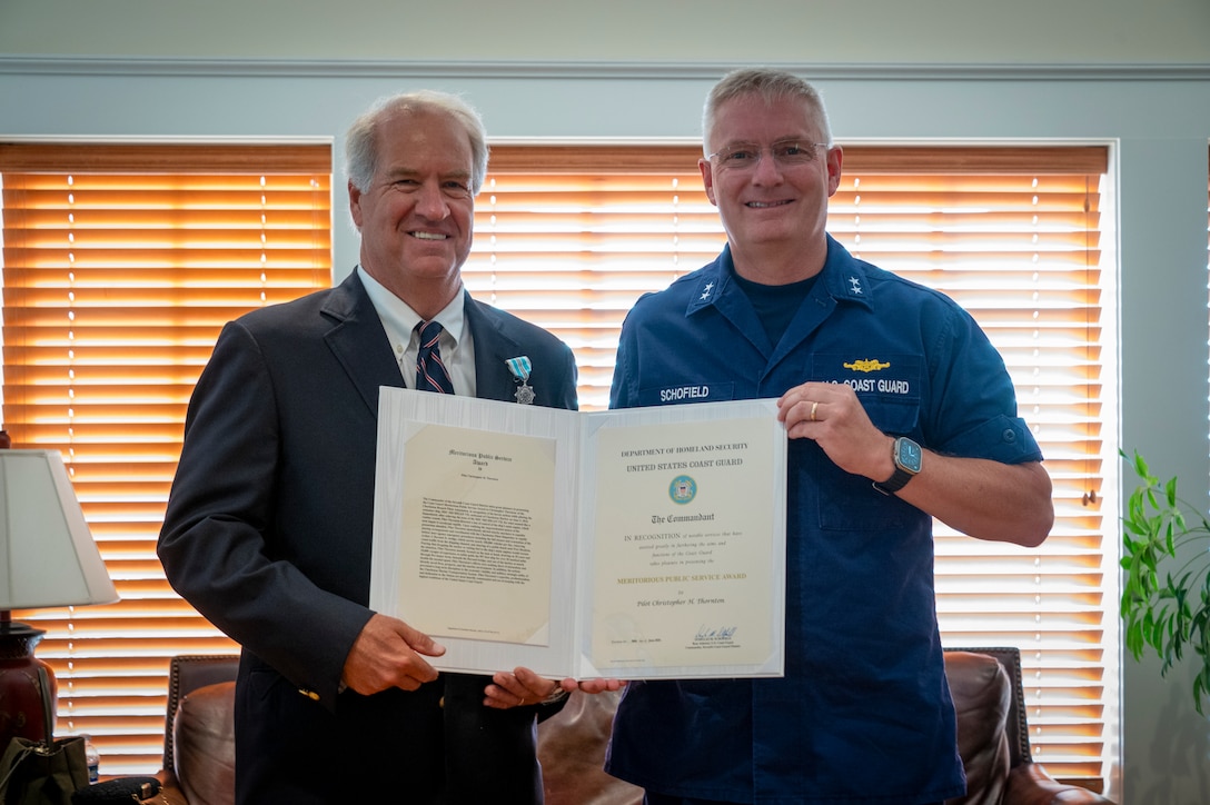 Coast Guard presents Charleston Harbor Pilot with Public Service Award