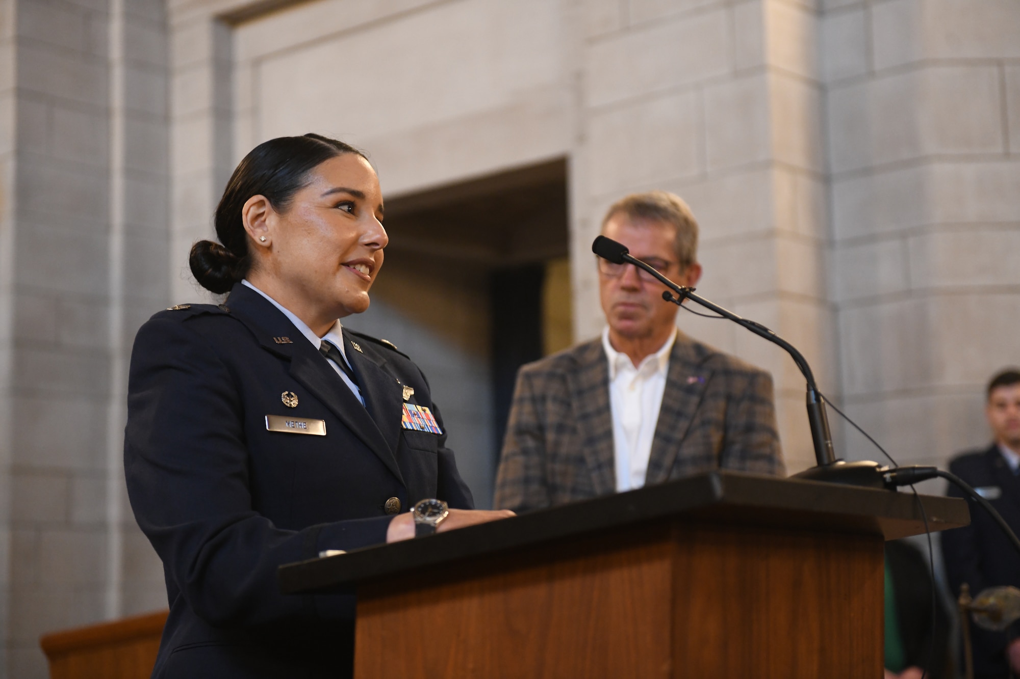 Commander speaks at capitol building