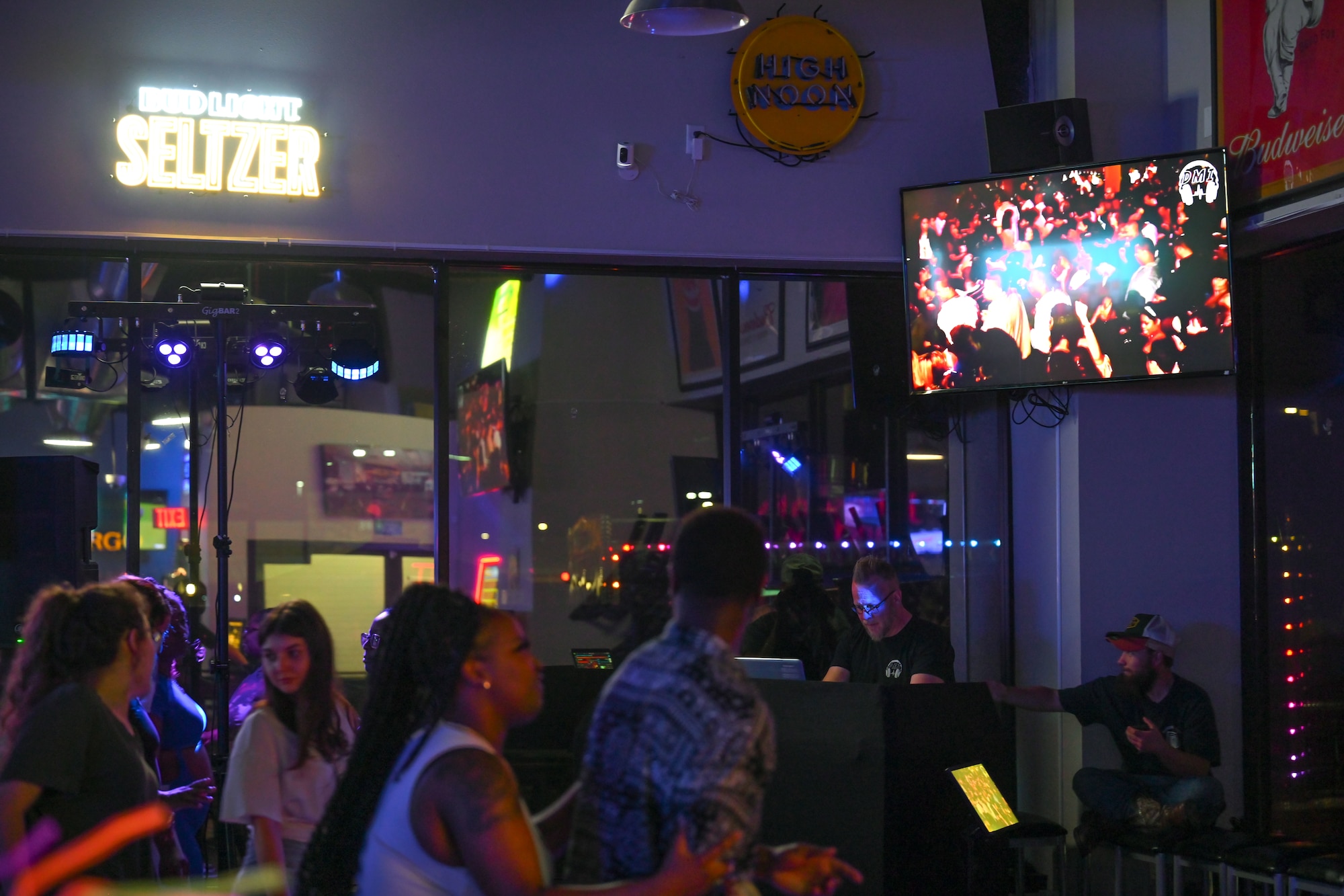 David Turnbull, DMI Entertainment owner, DJs for a crowd at the Dakota Lounge in Downtown Minot, North Dakota, June 21, 2024. Turnbull DJs at this establishment every Friday and Saturday night.
