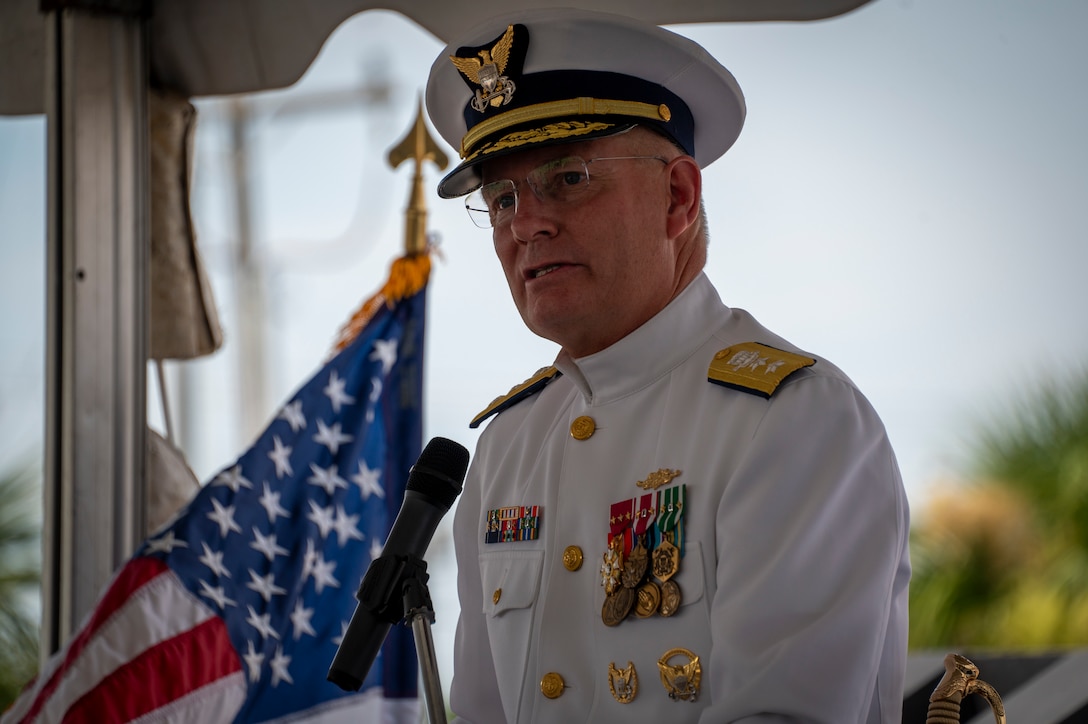 Coast Guard Cutter Willow conducts change of command ceremony