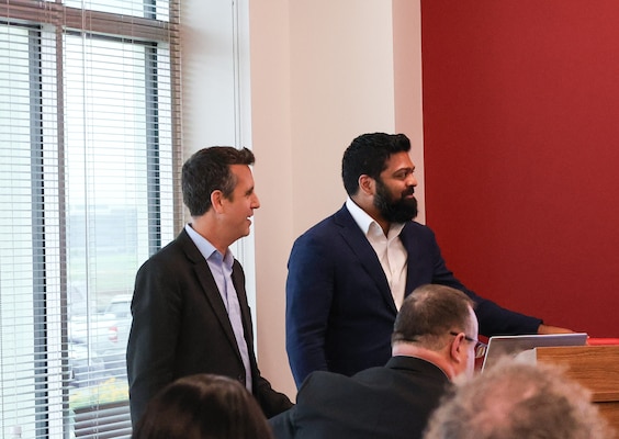 Vijay Rao and Marc Hedrich, Department of Justice trail attorneys, lead antitrust crime in public procurement training for U.S. Army Corps of Engineers Engineering and Support Center Huntsville, June 3.