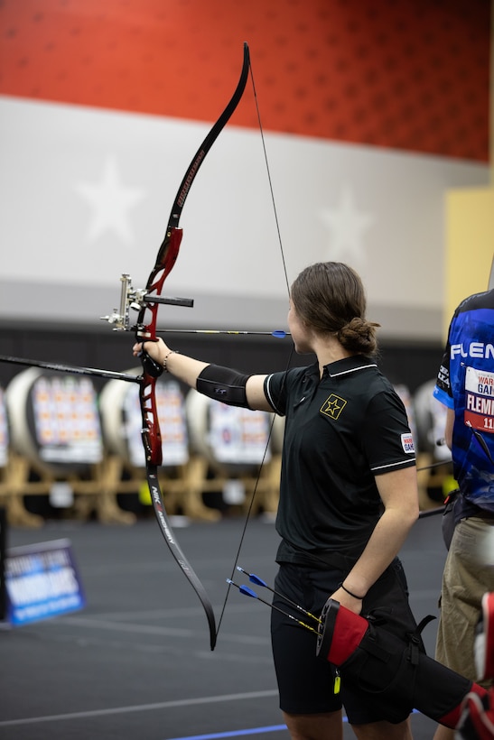 U.S. Army Sgt. Bianca Hayden competes in the archery event