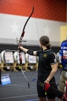 U.S. Army Sgt. Bianca Hayden competes in the archery event