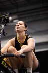 U.S. Army Sgt. Bianca Hayden competes in indoor rowing d