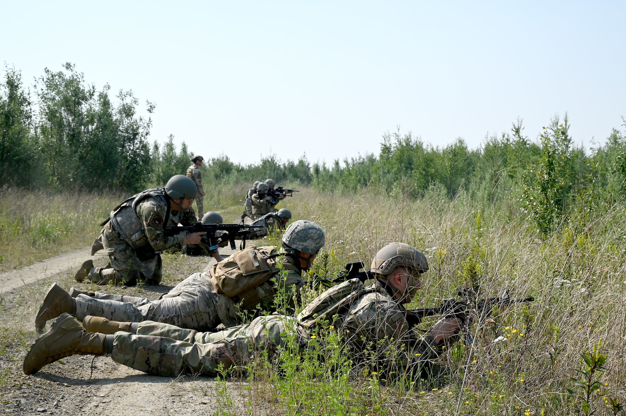 Airmen from the 354th Fighter Wing engage opposing forces during the Advanced Ready Training-Core (ART-C) Course June 26, 2024 at Eielson Air Force Base