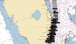 This graphic shows the overlay of search and rescue efforts after the Coast Guard received the initial report of a missing paddleboarder near Miami, June 24, 2024.