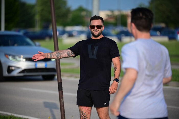 man waiting to give high five