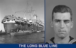 The original enlistment photograph for Robert Grattan Ward, later Silver Star Medal recipient for action on D-Day. (U.S. Coast Guard)
With cargo nets dropped and LCVPs in position, the Joseph Dickman disembarks troops for amphibious landing. (U.S. Coast Guard)