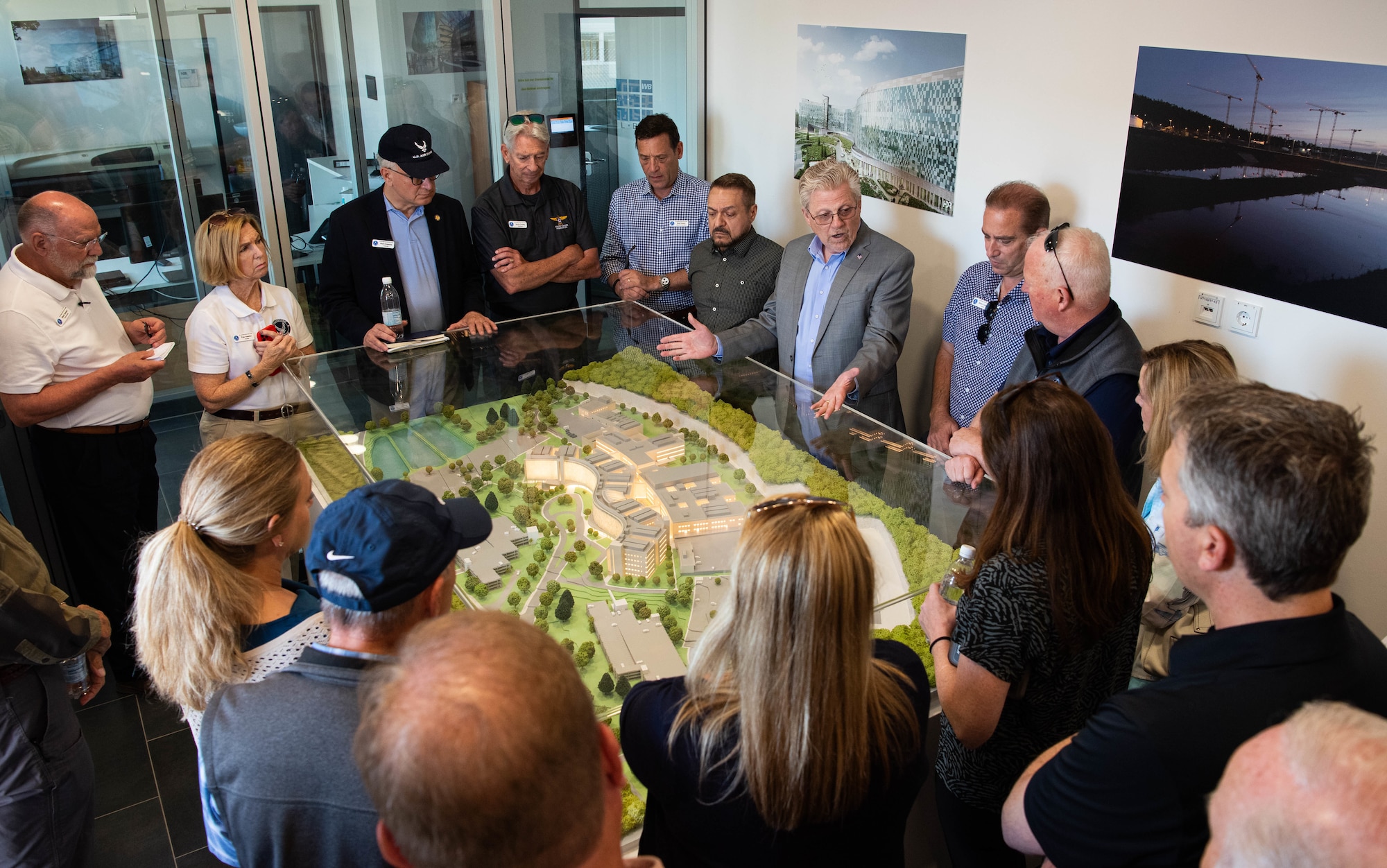 Members of the Air and Space Forces civic leader group visit Rhine Ordnance Barracks Medical Center during an immersion at Ramstein Air Base, Germany, June 25, 2024. The civic leader group engaged in a multi-day tour across U.S. Air Forces in Europe – Air Forces Africa bases to receive valuable familiarization and education on USAFE-AFAFRICA missions, future initiatives, and command priorities. (U.S. Air Force photo by Senior Airman Jared Lovett)