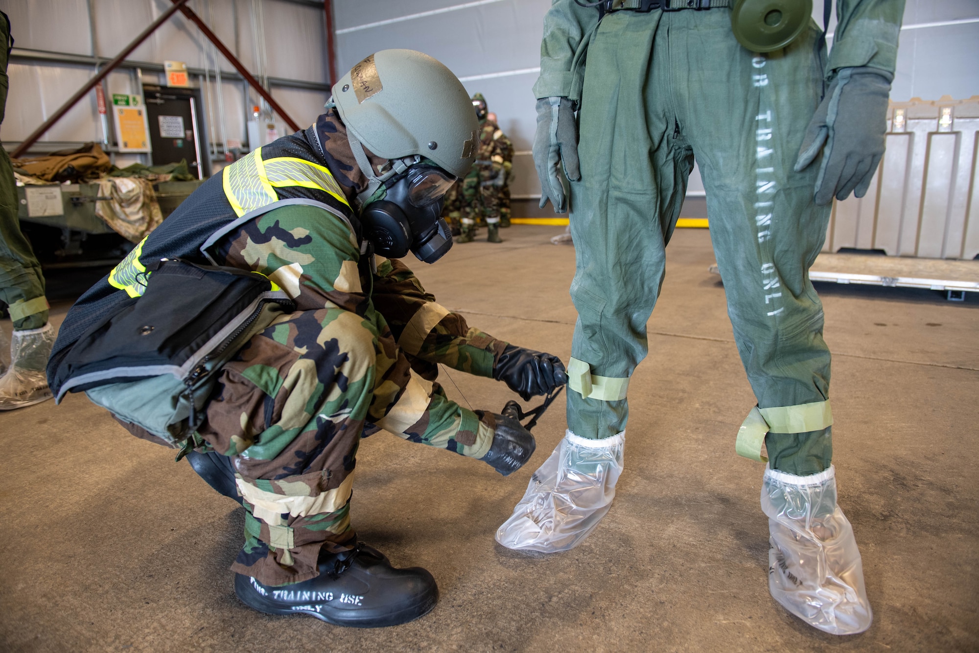Airmen from across the Pennsylvania Air National Guard’s three wings participated in a forward operating base decontamination scenario involving a simulated chemical attack involving aircrew and ground support personnel as part of Iron Keystone 2024 activities at Fort Drum, N.Y.