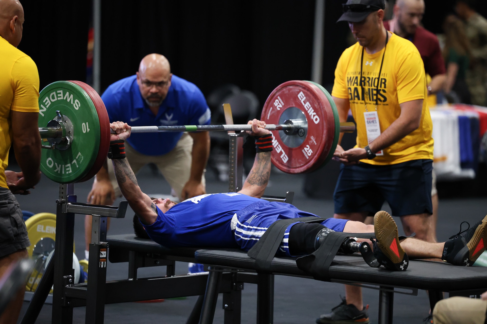Brandon Sullivan from Team Air Force, competes in the powerlifting event