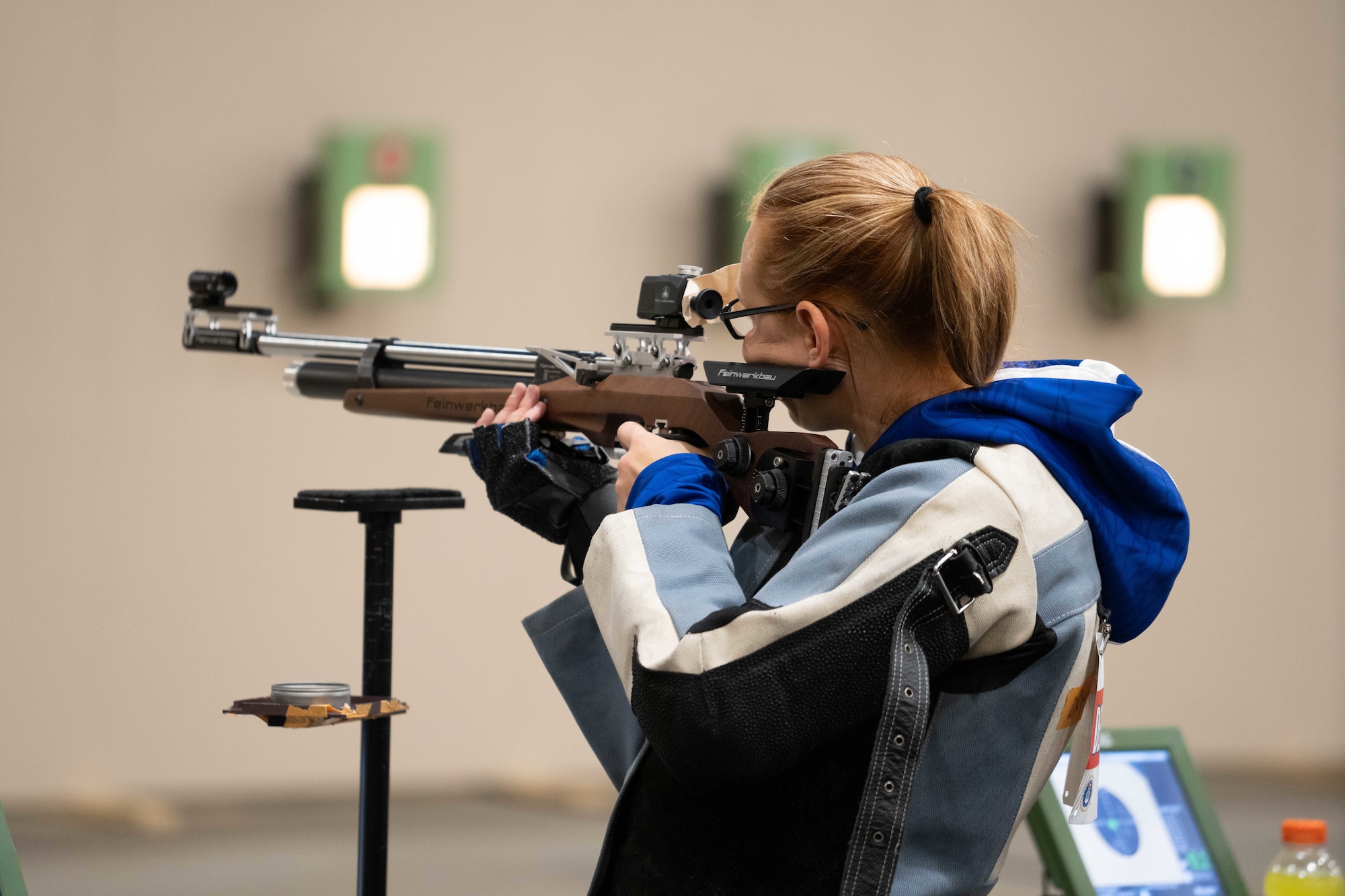 TSgt Jessica Derhammer (ret) participating in the shooting competition during the 2024 Warrior Games.