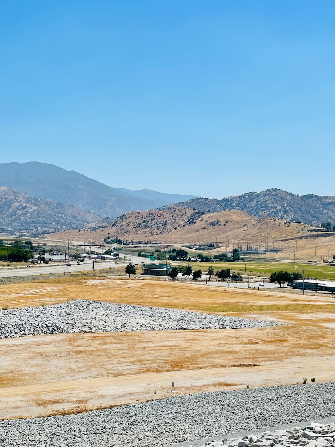 Photo of land downstream of the Isabella Auxiliary Dam