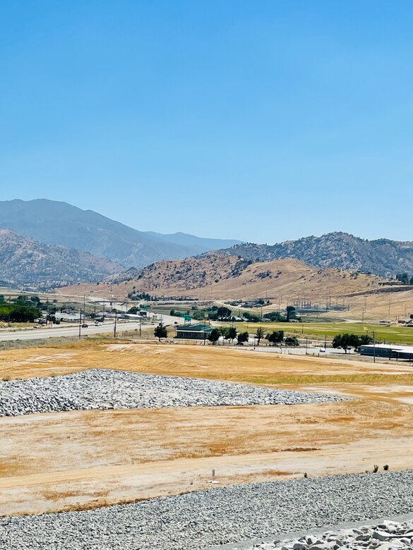 Photo of land downstream of the Isabella Auxiliary Dam