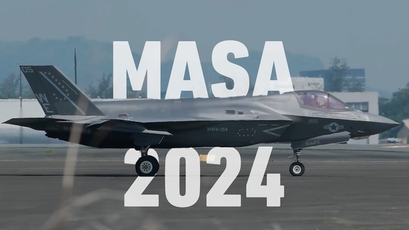 A graphic illustration shows an aircraft on a flight line with the words "MASA 2024" superimposed over it.