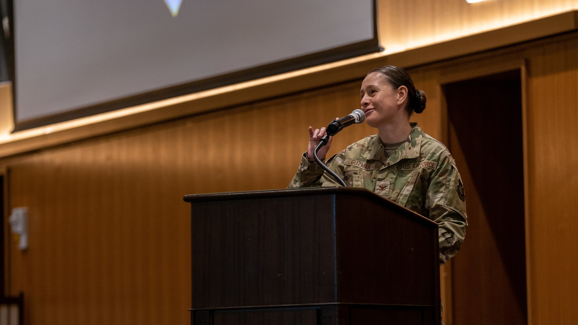 incoming 18th MDG comander holds speech
