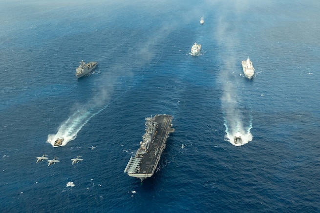 The USS Kearsarge Expeditionary Strike Group and landing craft air