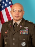 CW4 Bernard L. Aguon poses for an official command photograph, March 1, 2024.  CW4 Aguon will assume the duties of the Command Chief Warrant Officer for the D.C. Army National Guard, April 14, 2024.