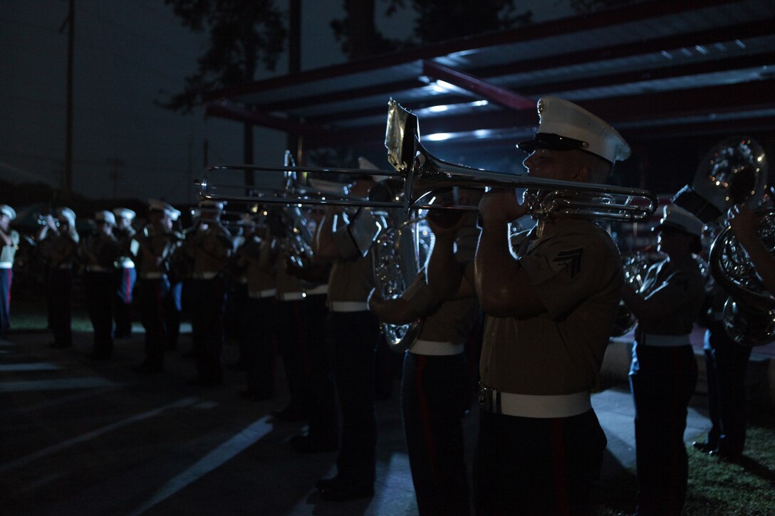The 2nd Marine Aircraft Wing band performs at the 9th annual Havelock Freedom Festival at Walter B. Jones Park, July 4. The free event included activities for all ages including a hula-hoop contest, three-legged race, and pie-eating contests.