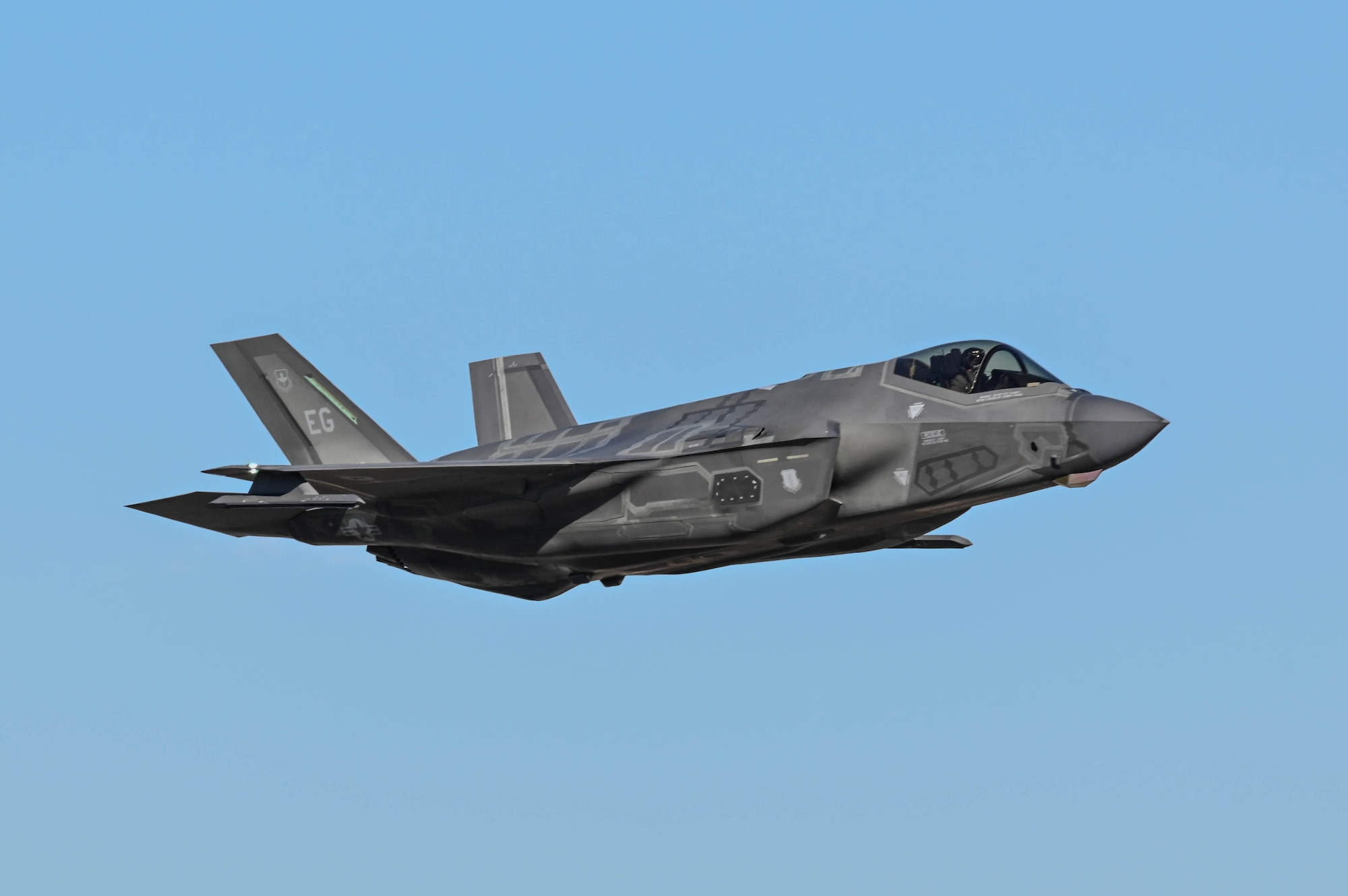 An F-35A Lightning II takes off at Savannah Air National Guard Base, Georgia, Feb. 14, 2023.