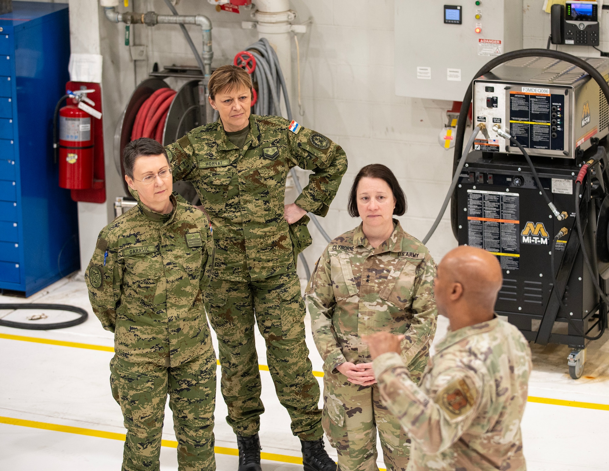 Croatian Army Brig. Gen. Gordana Garšić and Master Sgt. Marijvat Horvat toured a C-130 Hercules during their visit to the 133rd Airlift Wing in St. Paul, Minn., Mar. 1, 2024.