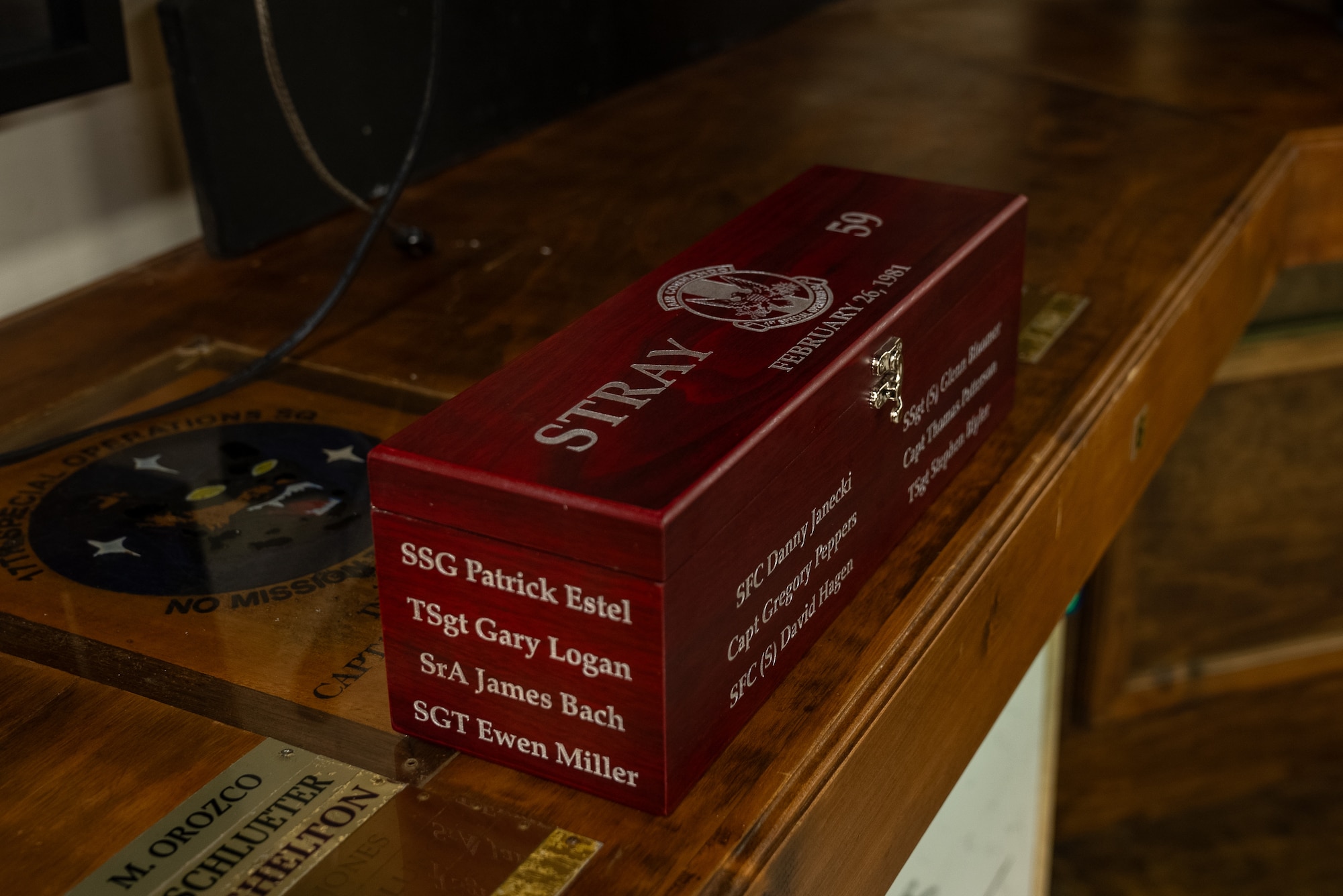 A memorial box for the STRAY 59