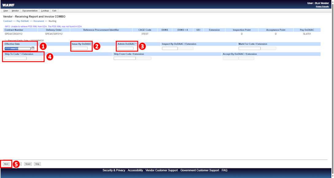 Steps to take in the Combo Invoicing Process to create and submit an invoice (payment request) and a receiving report simultaneously.