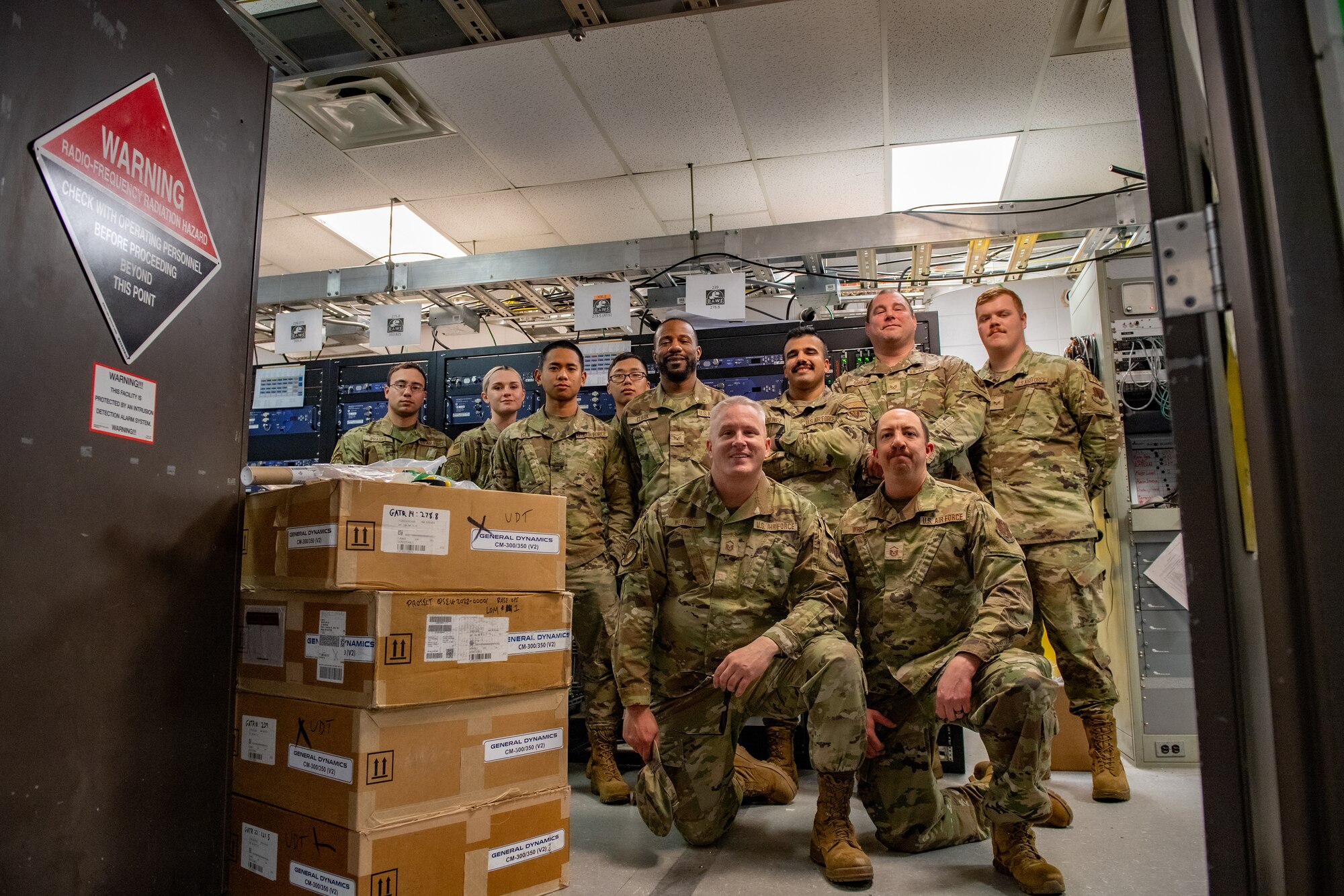 Airmen pose for a group photo