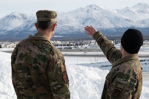 Schneider visited with Airmen across the installation to discuss the quality of life on station to learn more about the unique challenges Airmen and families face while being stationed in Alaska.