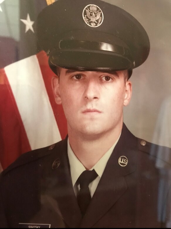 Bill Sovitsky, a 20-year veteran of the U.S. Air Force, is pictured in 1983 during basic military training at Lackland Air Force Base in San Antonio, Texas. Sovitsky will soon retire after 40 years of combined federal service. (Courtesy)