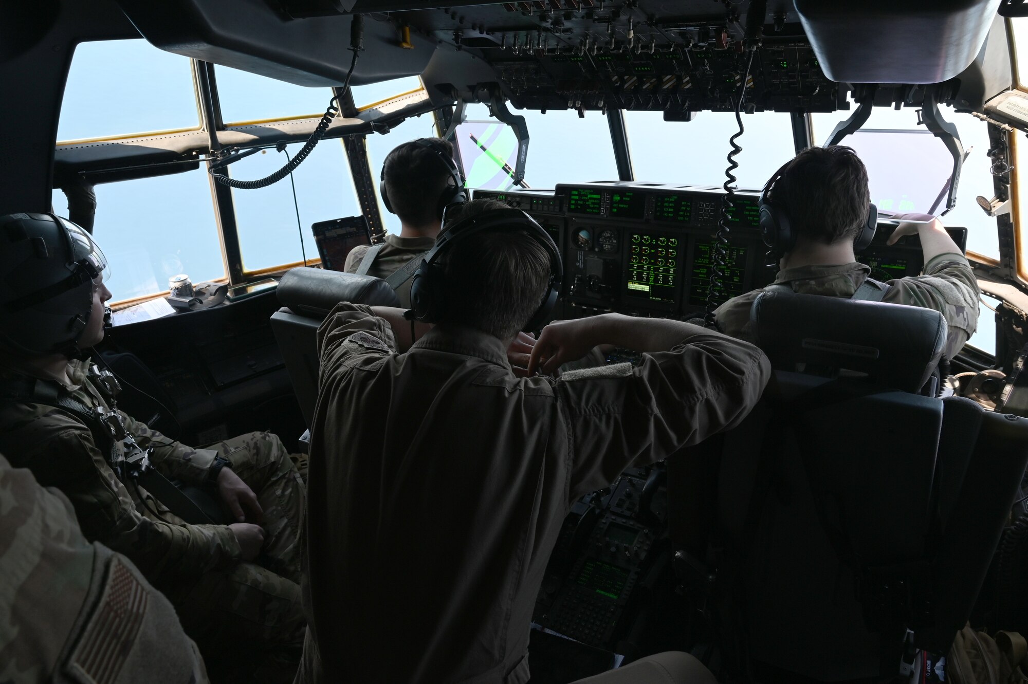 C-130J aircrew survey a dropzone in Gaza.