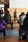 Lt. Col. KingSlack speaking at Nixya’awii Community School.