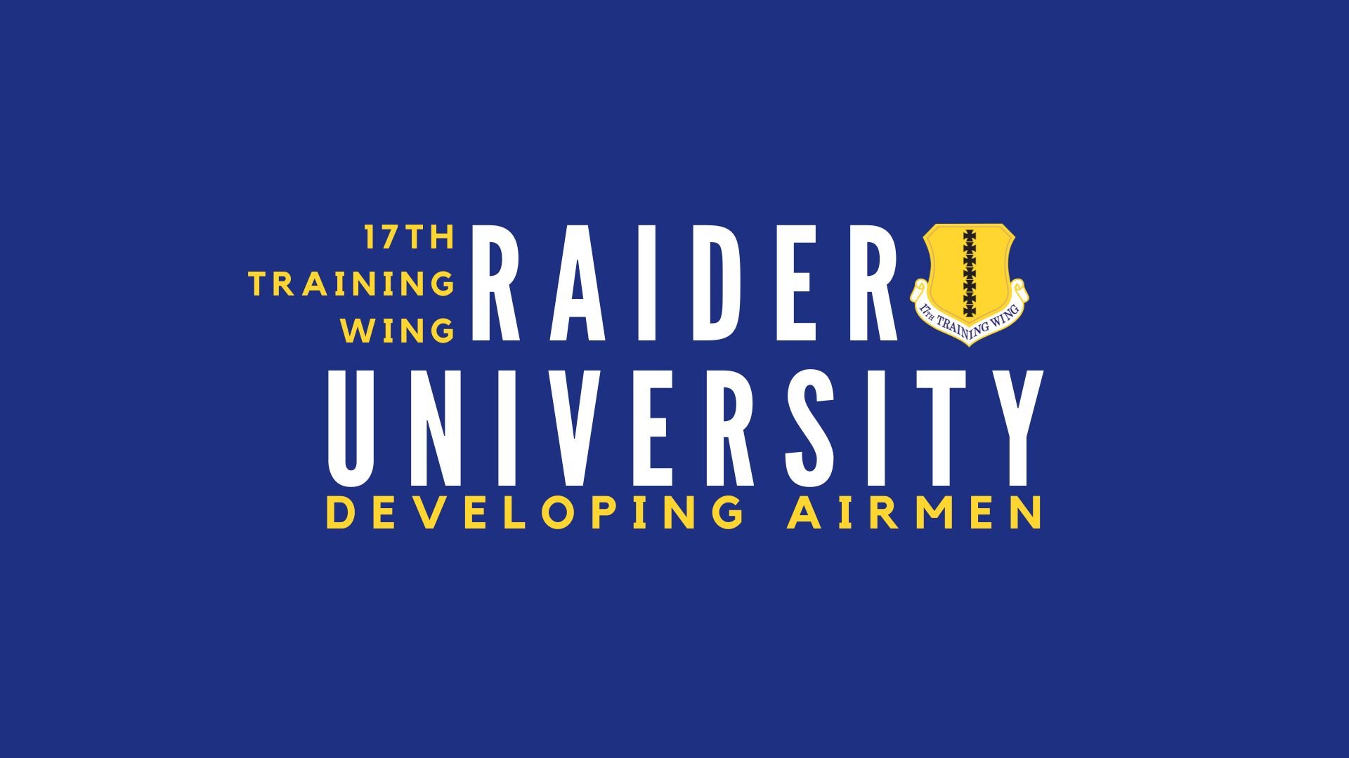 Graphic of 17th Training Wing Raider University.